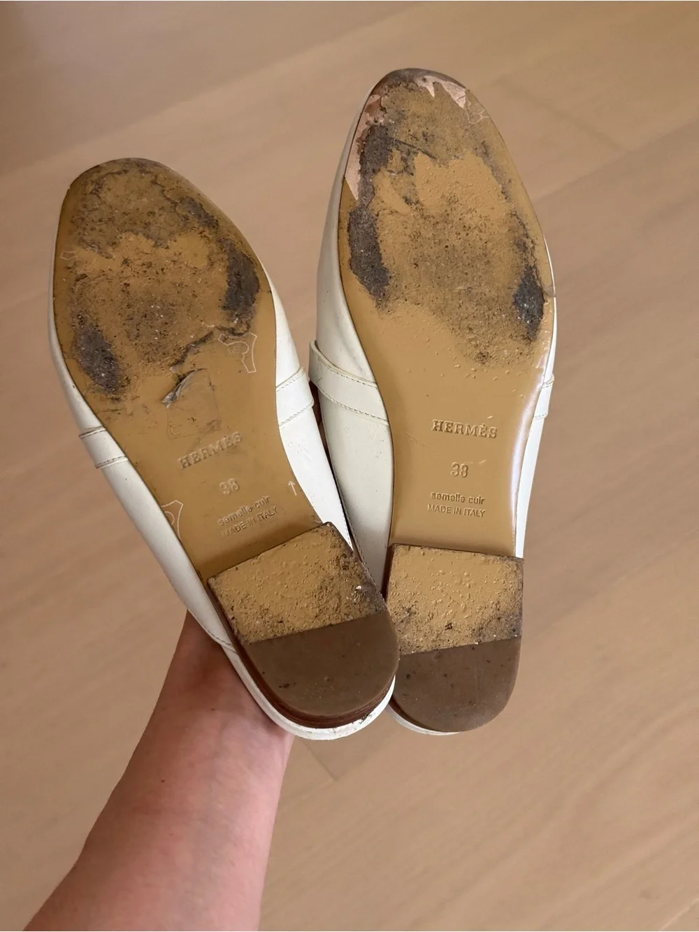 Hermes Kelly buckle mule 38 white - Picture 4 of 4